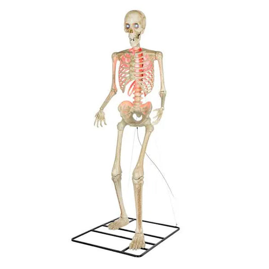 10ft Giant Color Changing Posable Skeleton with Realistic LED Eyes